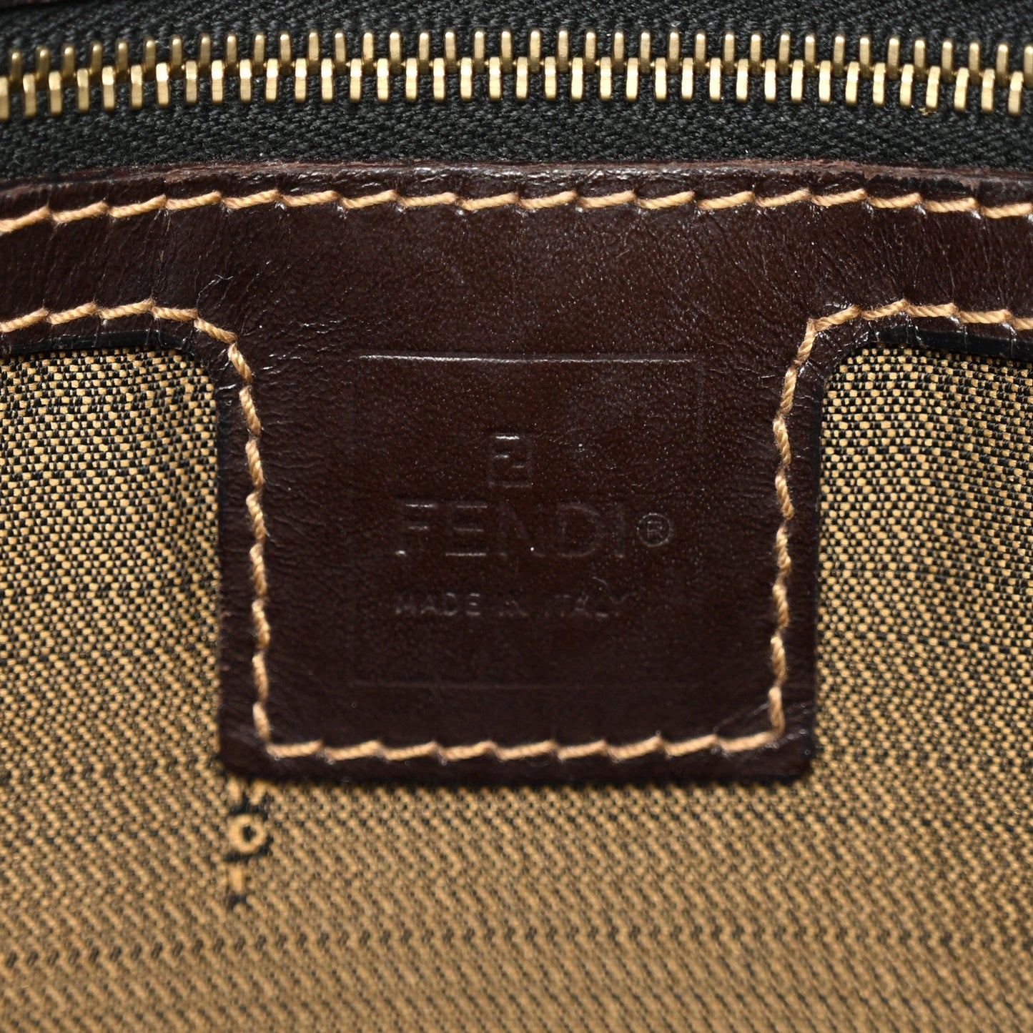 Fendi Zucca Zipped Baguette Tobacco