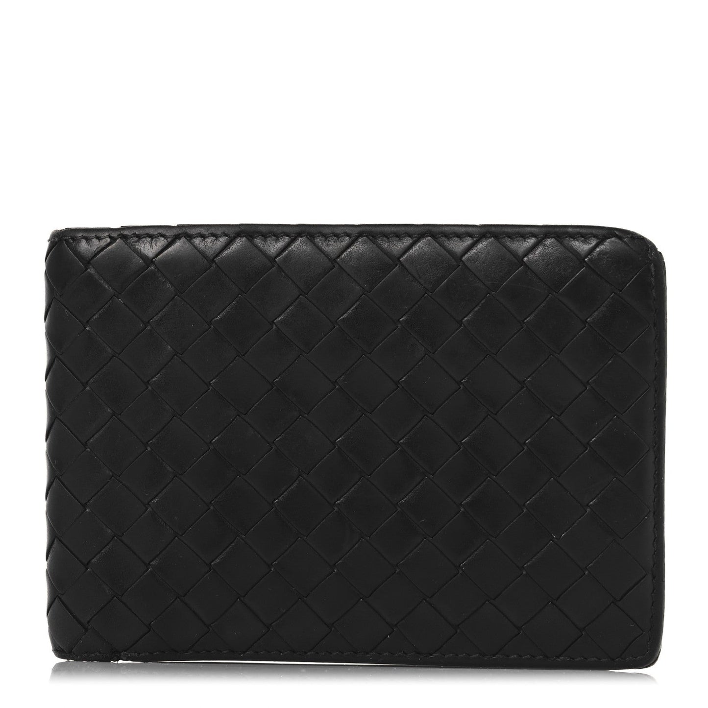 Bottega Veneta Nappa Maxi Intrecciato Bi-Fold Wallet Black