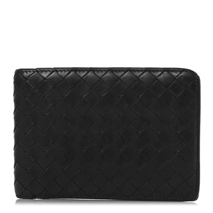Bottega Veneta Nappa Maxi Intrecciato Bi-Fold Wallet Black