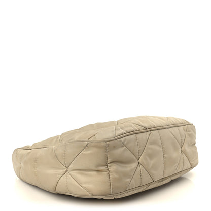 Prada Re-Nylon Triangle Quilted Padded Patchwork System Shoulder Bag Deserto