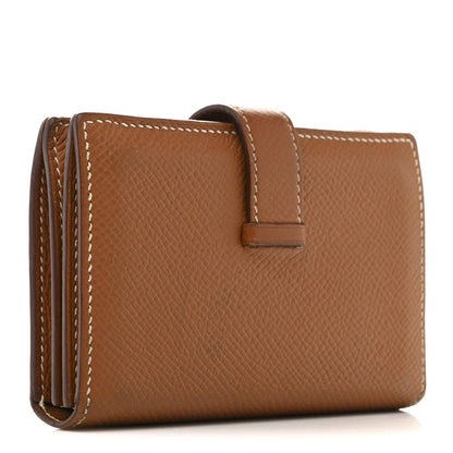 Hermes Epsom Bearn Card Holder Wallet Gold