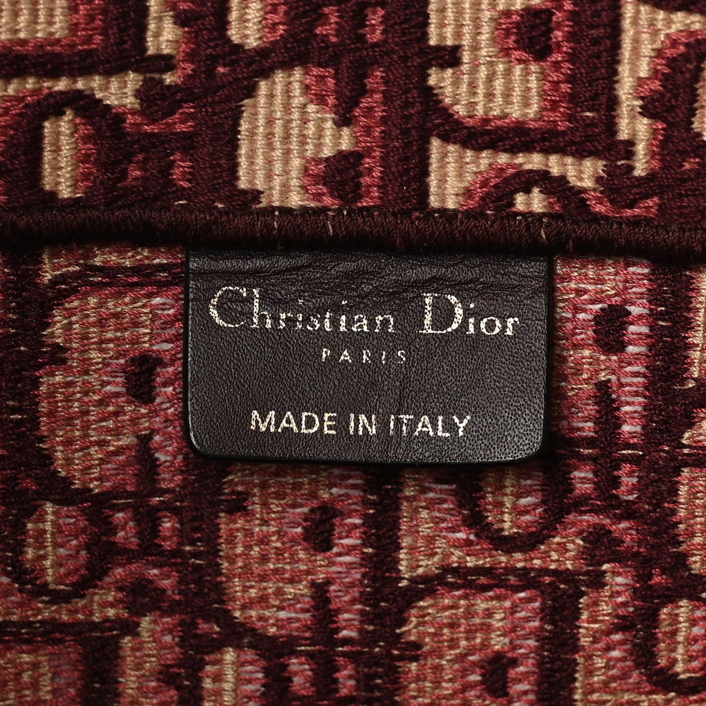 Christian Dior Oblique Large Book Tote Burgundy Multicolor