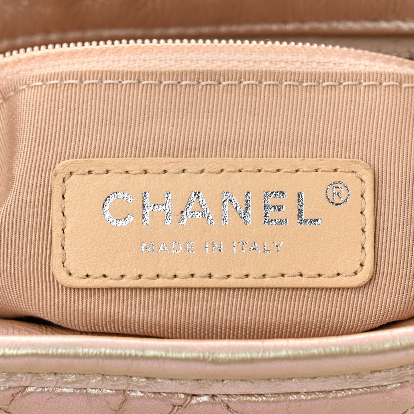 Chanel Iridescent Aged Calfskin Quilted Small Gabrielle Hobo Light Pink