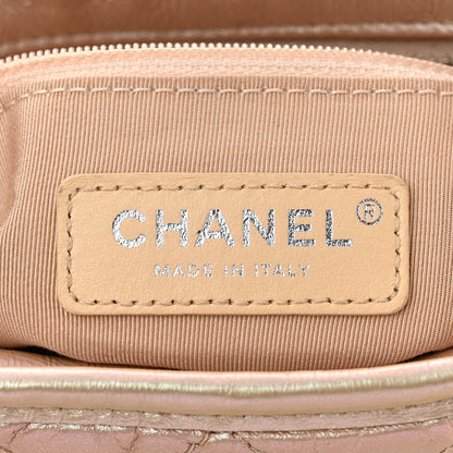 Chanel Iridescent Aged Calfskin Quilted Small Gabrielle Hobo Light Pink