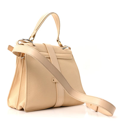 Chloe Shiny Grained Calfskin Medium Aby Day Shoulder Bag Blondie Beige