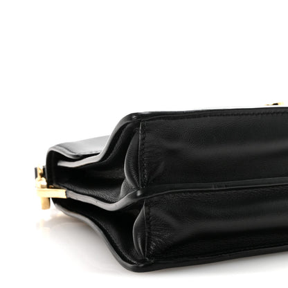 Prada Calfskin Soft Sound Charms Shoulder Bag Black