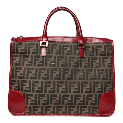 Fendi Zucca Handbag Tobacco Red