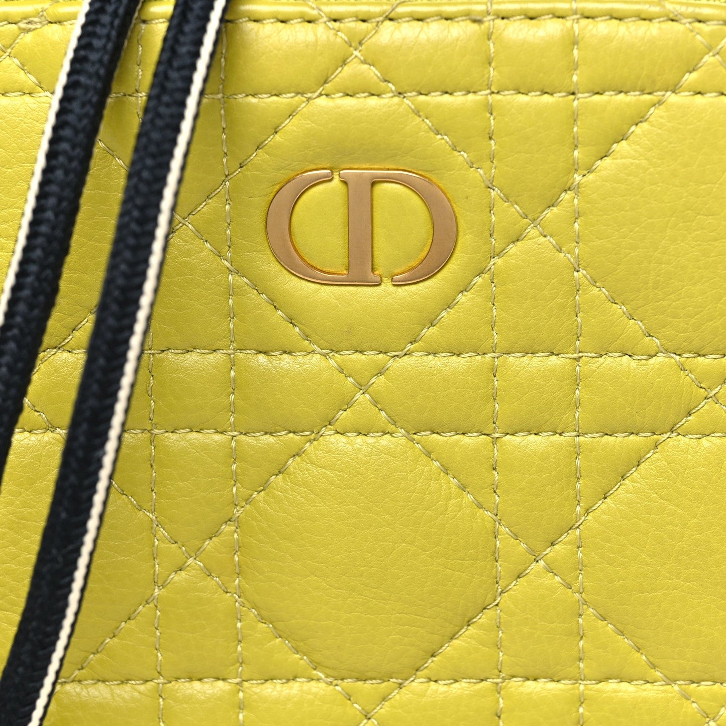 Christian Dior Supple Calfskin Cannage Caro Multifunctional Pouch Lime