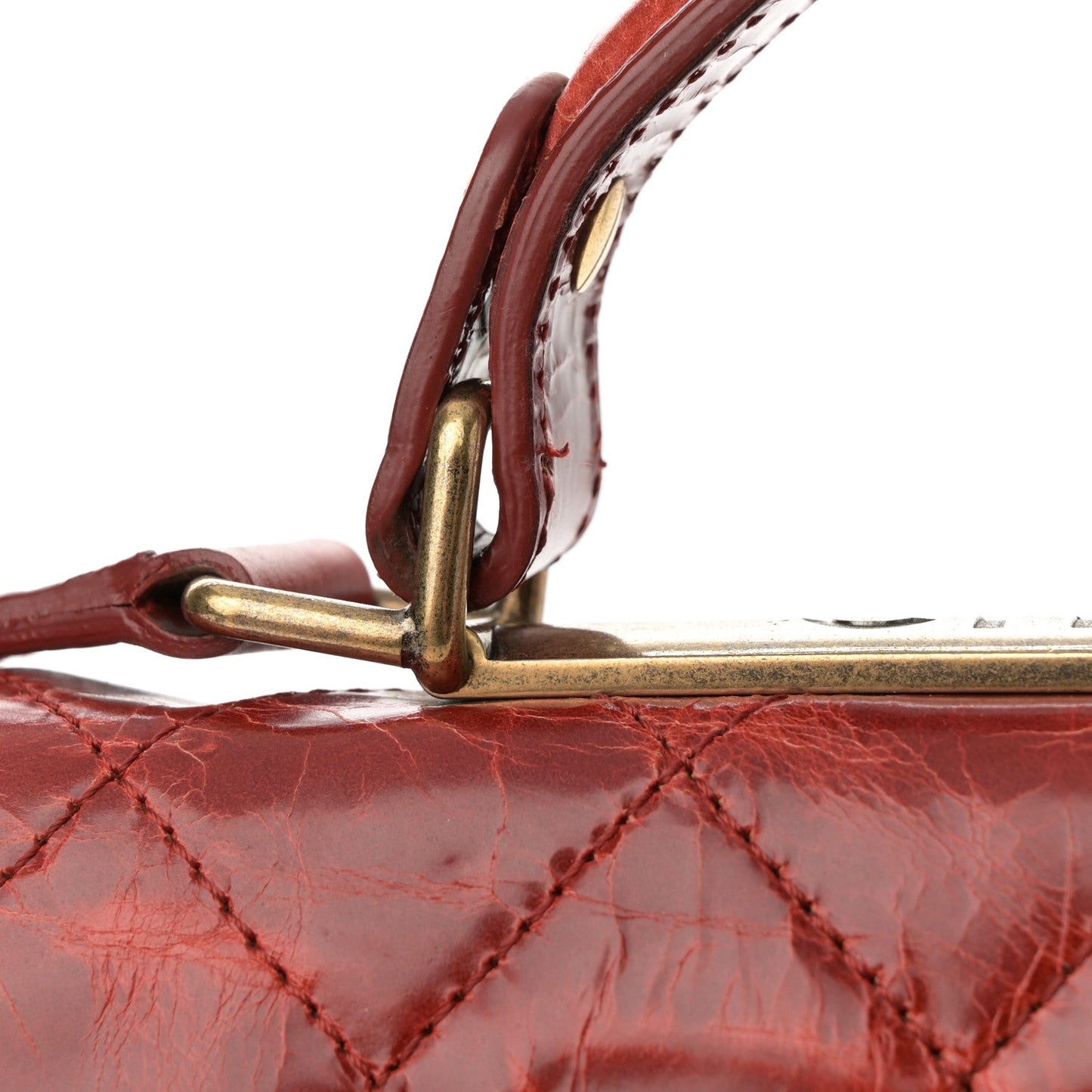 Chanel Glazed Calfskin Quilted Rita Top Handle Flap Red
