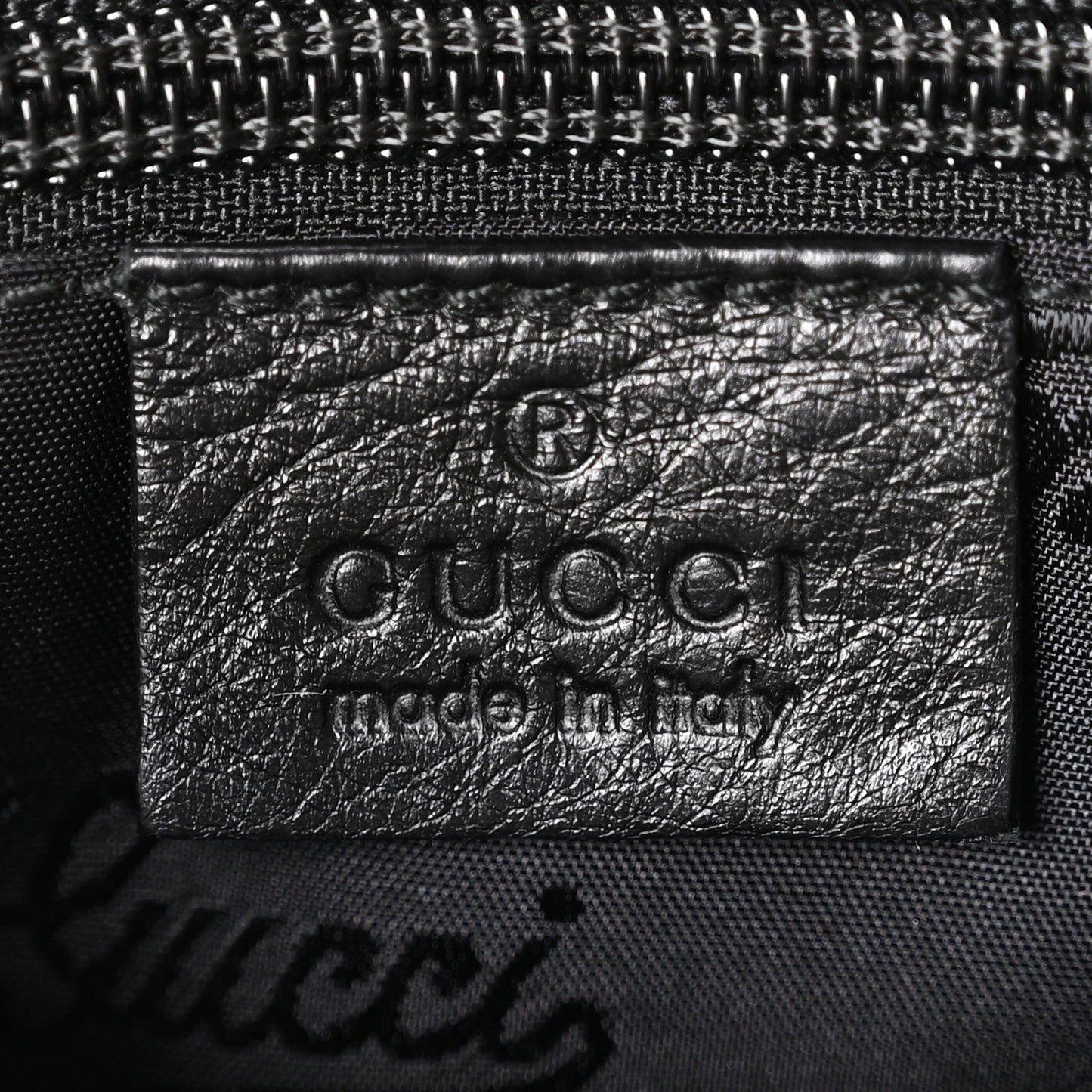 Gucci Guccissima Small Flat Messenger Bag Black
