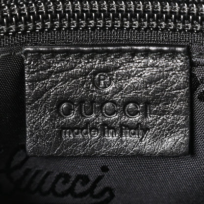 Gucci Guccissima Small Flat Messenger Bag Black