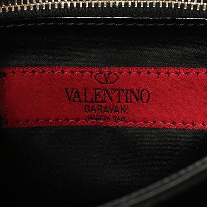 Valentino Garavani Patent Rockstud Flip Lock Flap Black