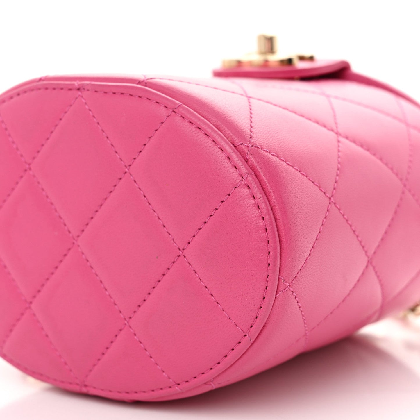 Chanel Lambskin Resin Elegant Chain Vanity Case Dark Pink