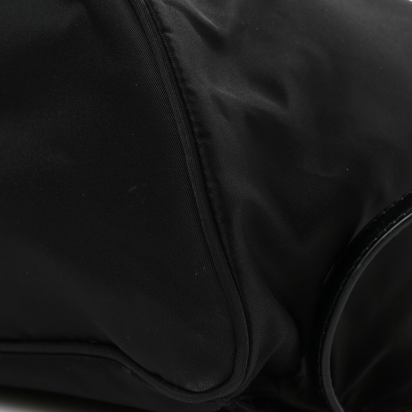 Prada Nylon Vela Saffiano Small Cinch Backpack Black