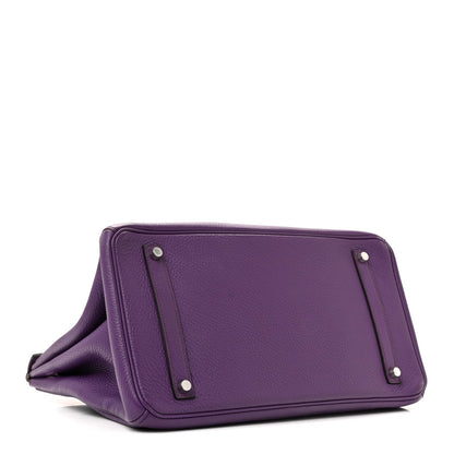 Hermes Taurillon Clemence Birkin 35 Ultraviolet
