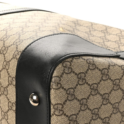 Gucci GG Supreme Monogram Selleria Calfskin Large Duffle Beige Ebony Black