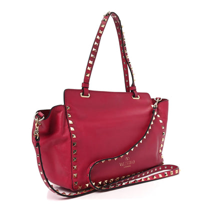 Valentino Garavani Vitello Small Rockstud Tote Cyclamin