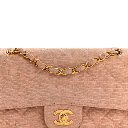 Chanel Canvas Quilted Small Double Flap Light Pink