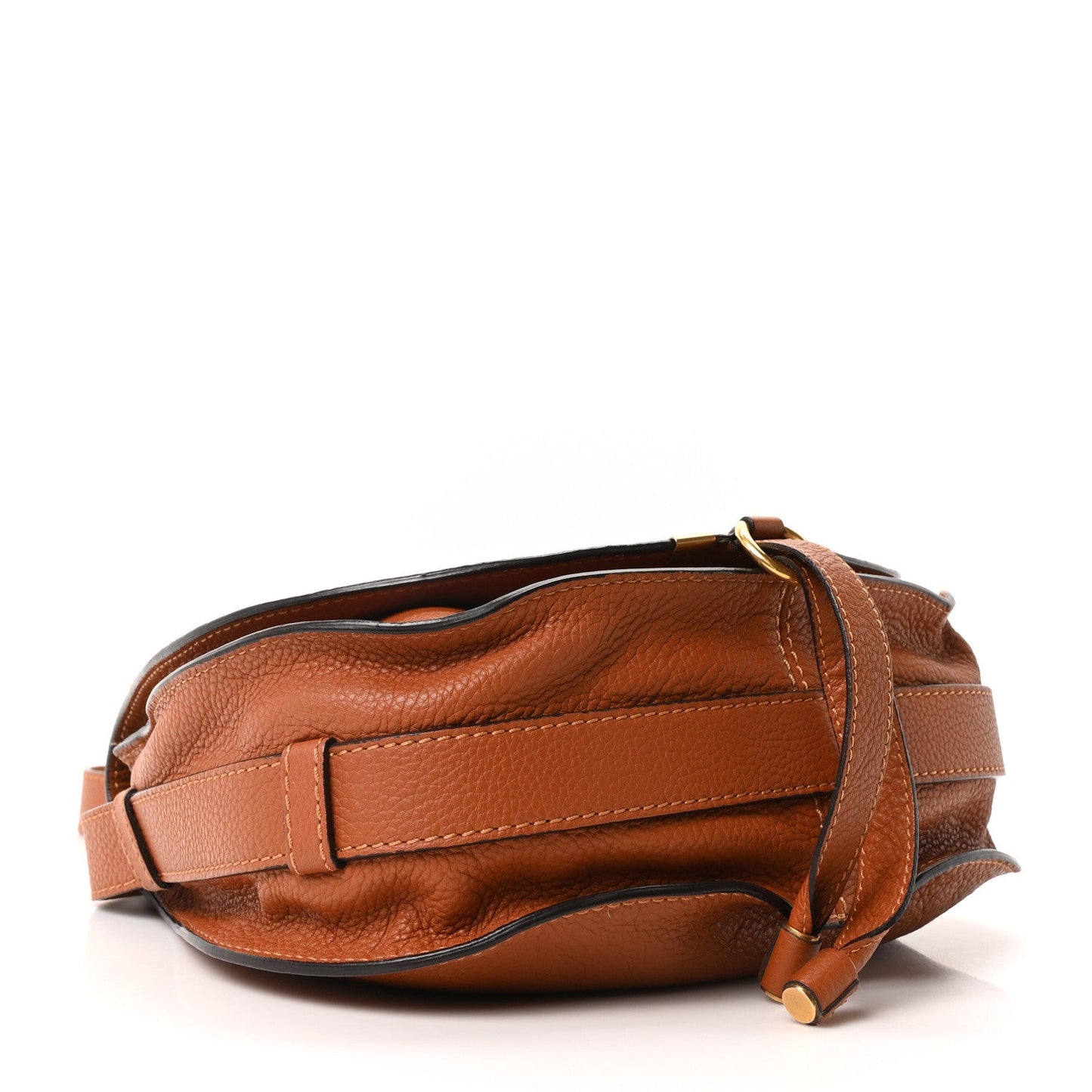 Chloe Calfskin Medium Marcie Round Crossbody Bag Tan