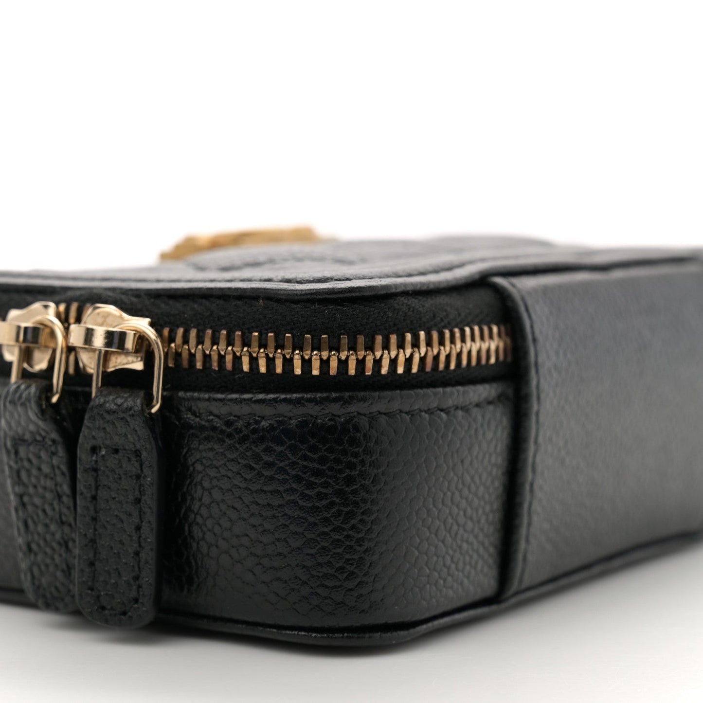Chanel Caviar Quilted Mini Boy Clutch With Chain Black