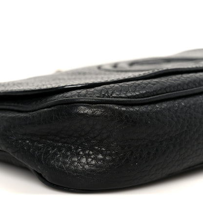 Gucci Pebbled Calfskin Medium Soho Flap Crossbody Black
