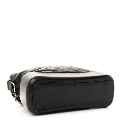 Chanel Aged Calfskin Quilted Medium Gabrielle Hobo Black