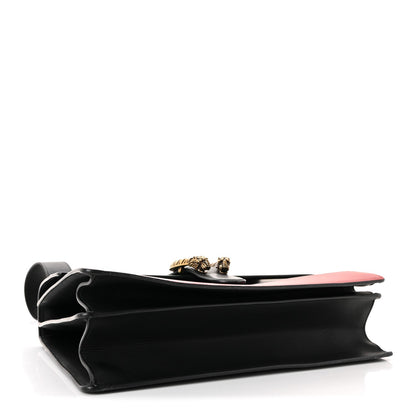 Gucci Moon Calfskin Web Large Dionysus Bamboo Top Handle Bag Black Bright Evergreen Hibiscus Red