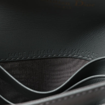 Christian Dior Oblique Saddle Bloom Card Holder Gray