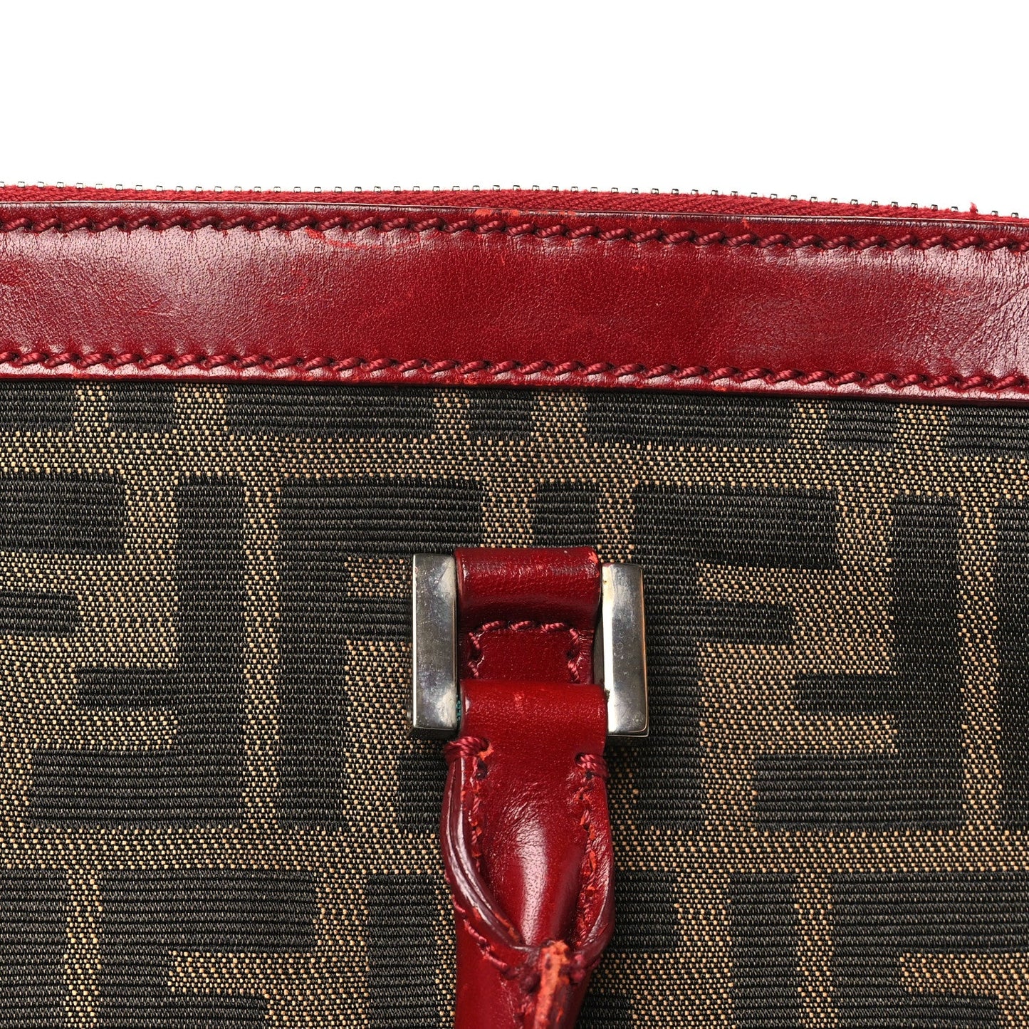 Fendi Zucca Handbag Tobacco Red