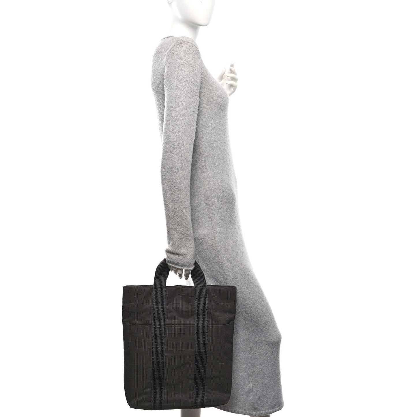 Hermes Canvas Herline Cabas Grey