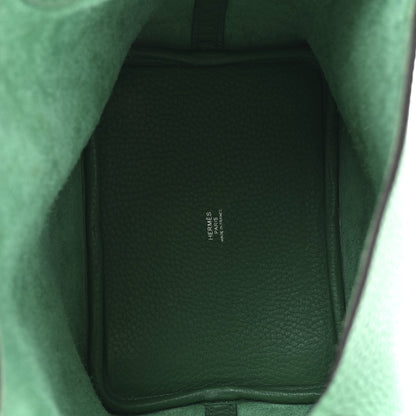 Hermes Taurillon Clemence Picotin Lock 18 PM Vert Vertigo