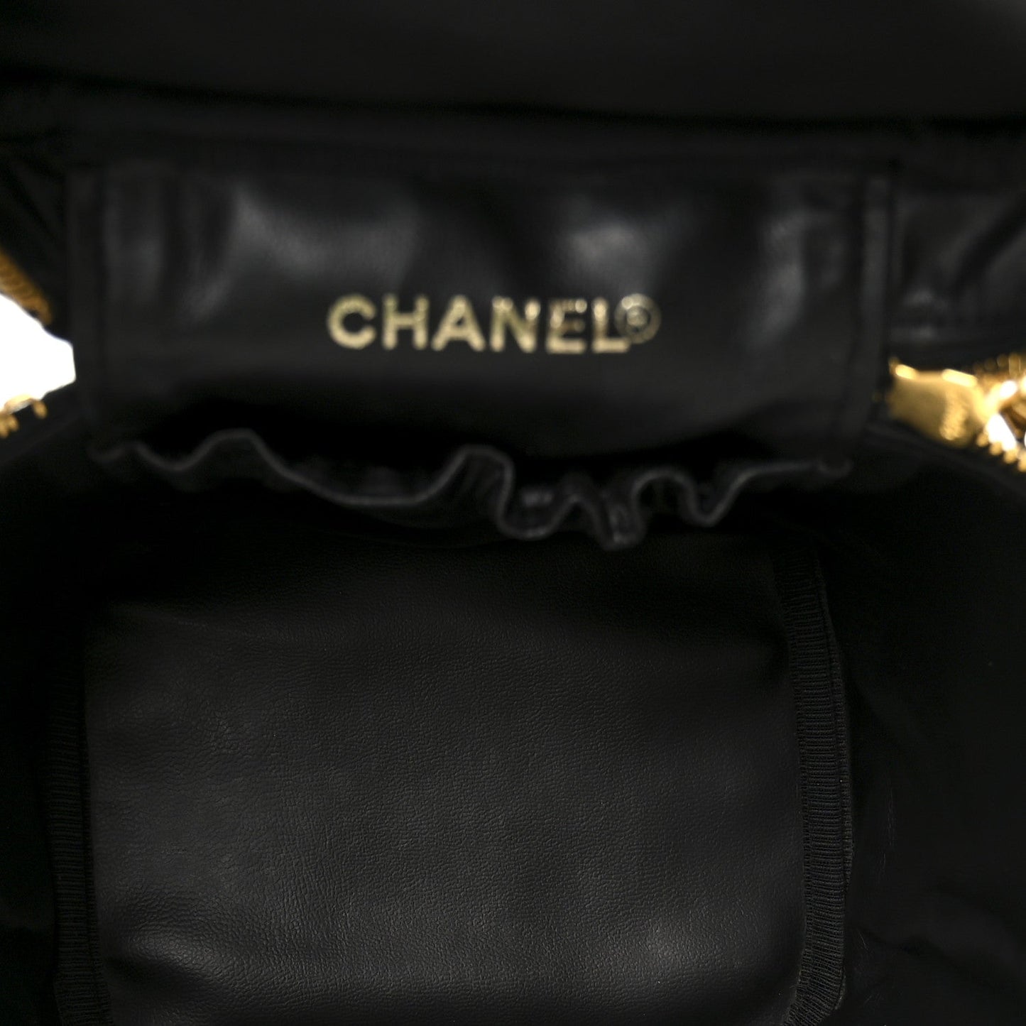 Chanel Caviar Vanity Cosmetic Case Black