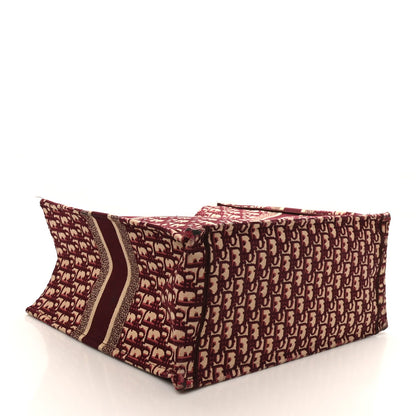 Christian Dior Oblique Large Book Tote Burgundy Multicolor