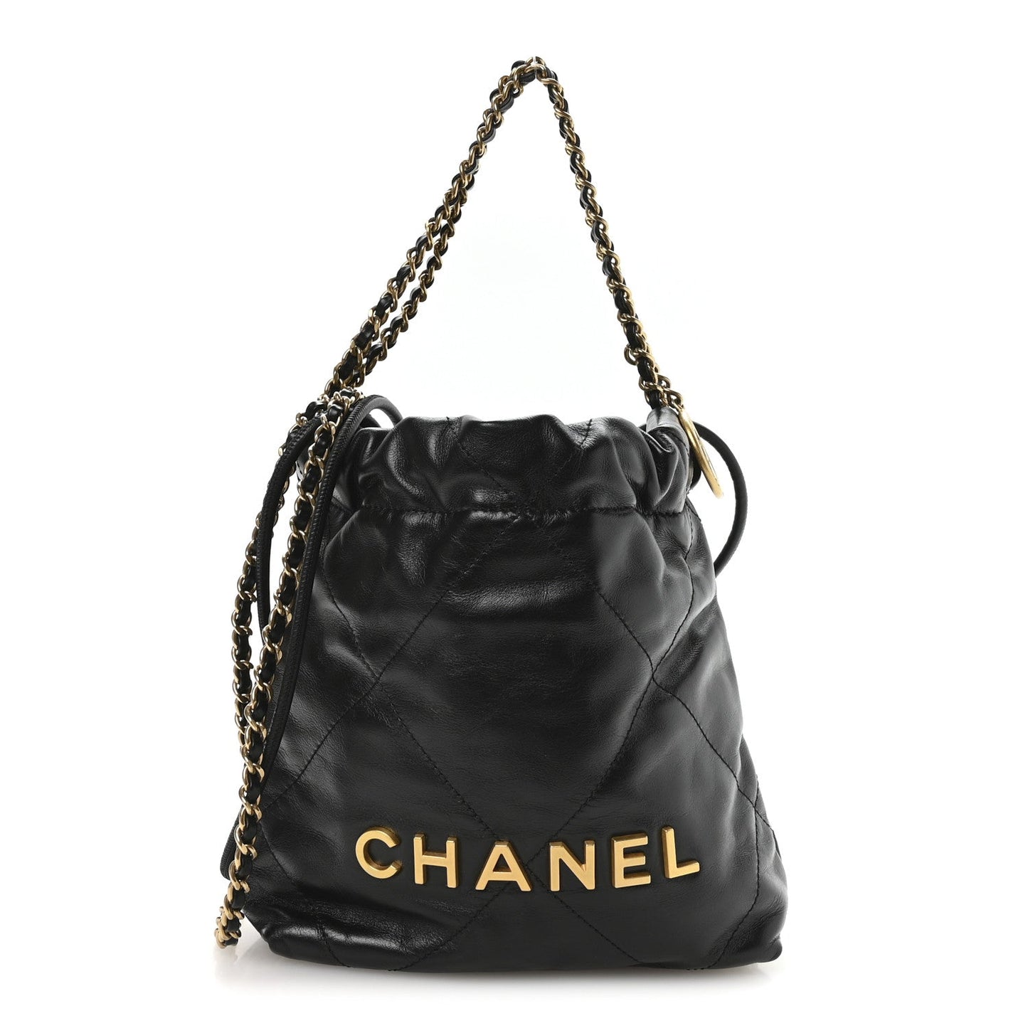 Chanel Shiny Calfskin Quilted Mini Chanel 22 Black