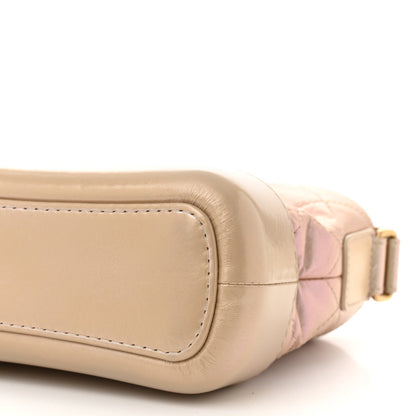 Chanel Iridescent Aged Calfskin Quilted Small Gabrielle Hobo Light Pink