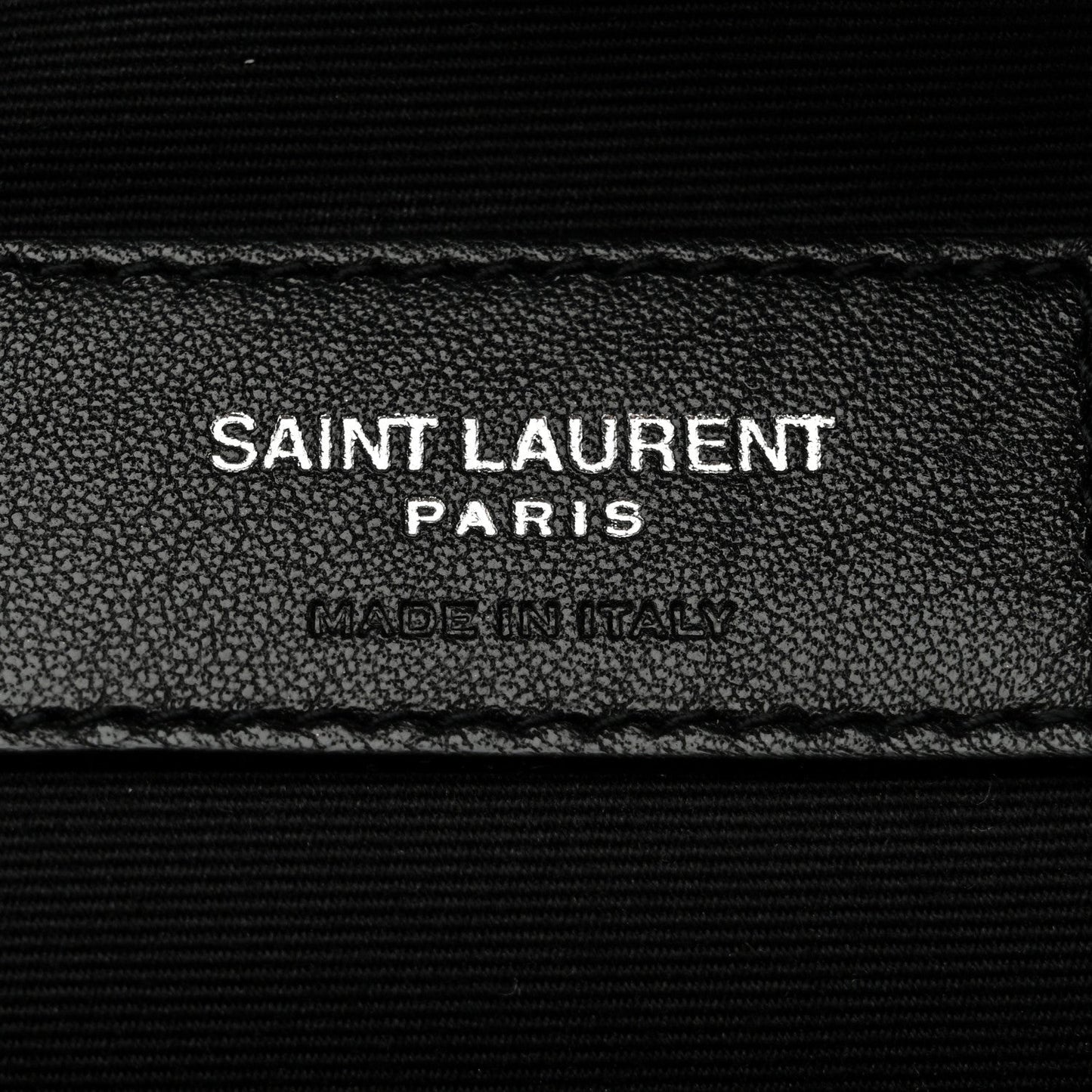 Saint Laurent Linen Canvas Rive Gouche Zipped Pouch Black