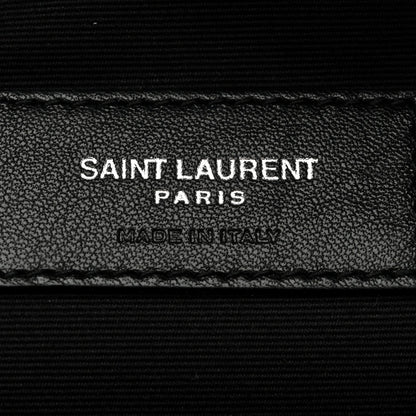 Saint Laurent Linen Canvas Rive Gouche Zipped Pouch Black
