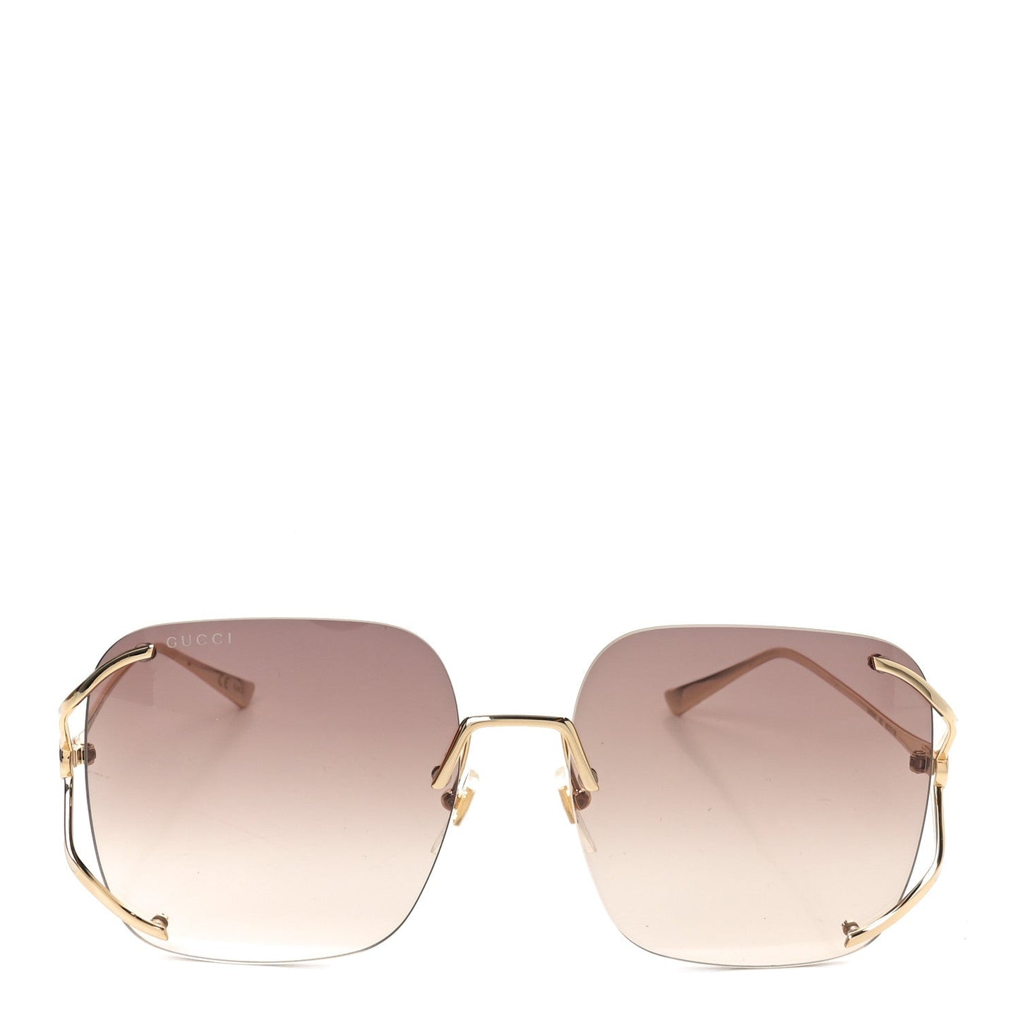 Gucci Metal Oversized Sunglasses GG0646S Gold Brown