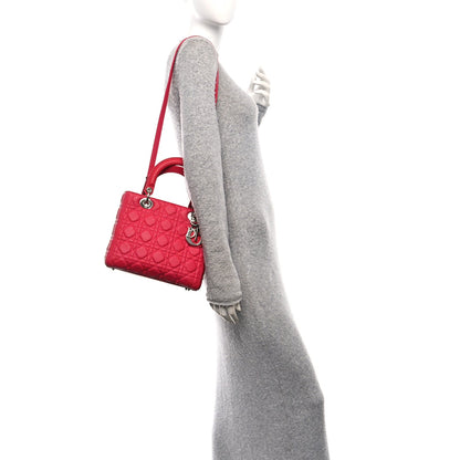 Christian Dior Grained Calfskin Cannage Medium Lady Dior Pink