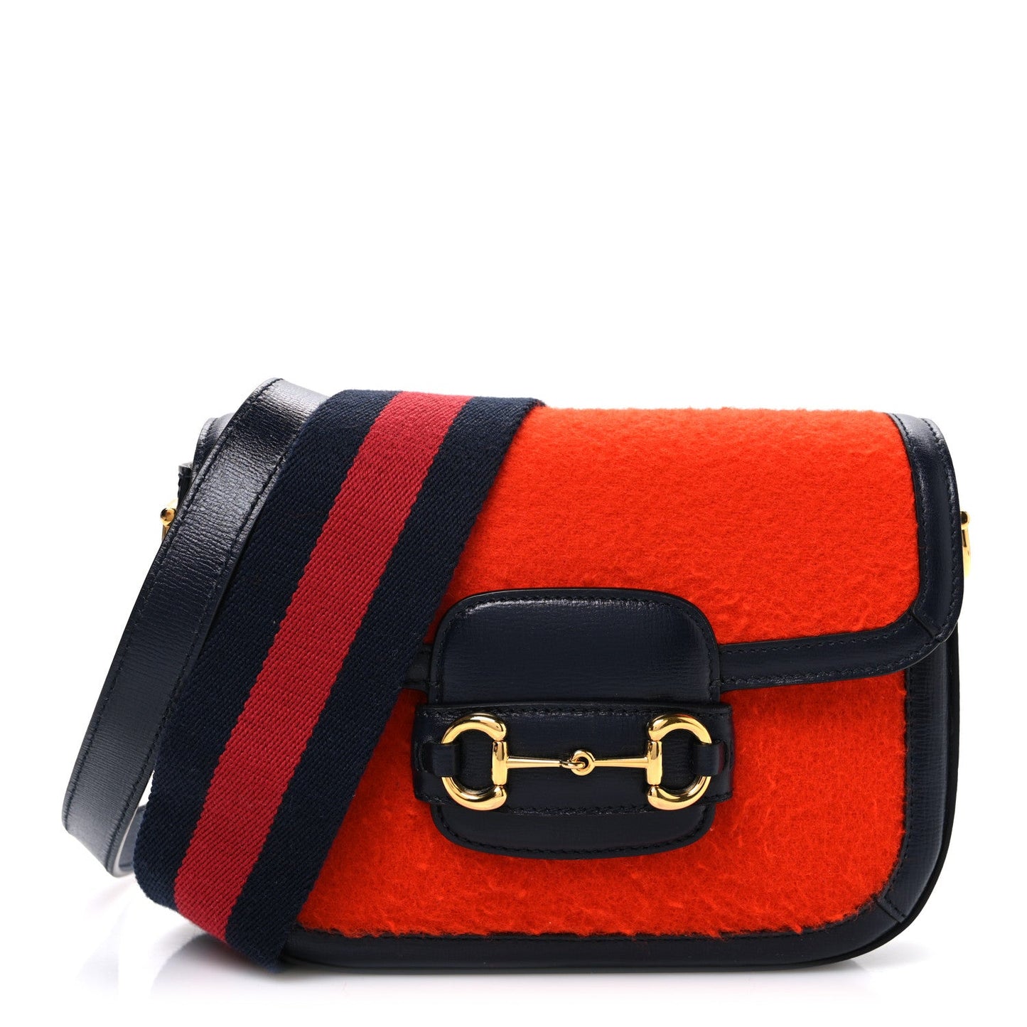 Gucci Casy Wool Azalea Calfskin Mini Horsebit 1955 Shoulder Bag Bitter Sweet Blue