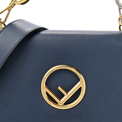 Fendi Vitello Century Opaco F is Fendi Kan I Shoulder Bag Blu Scuro