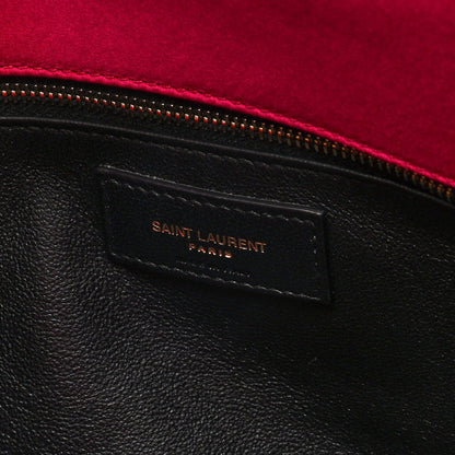 Saint Laurent Satin Quilted Sade Puffer Envelope Clutch Bubblegum