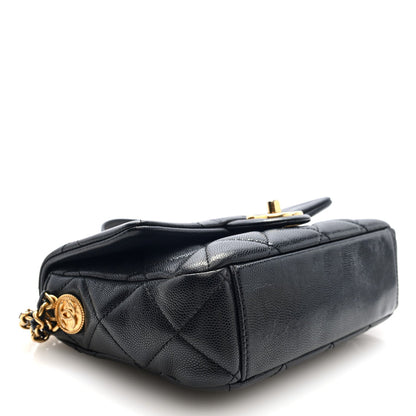 Chanel Caviar Quilted Small Twist Your Buttons Flap Black