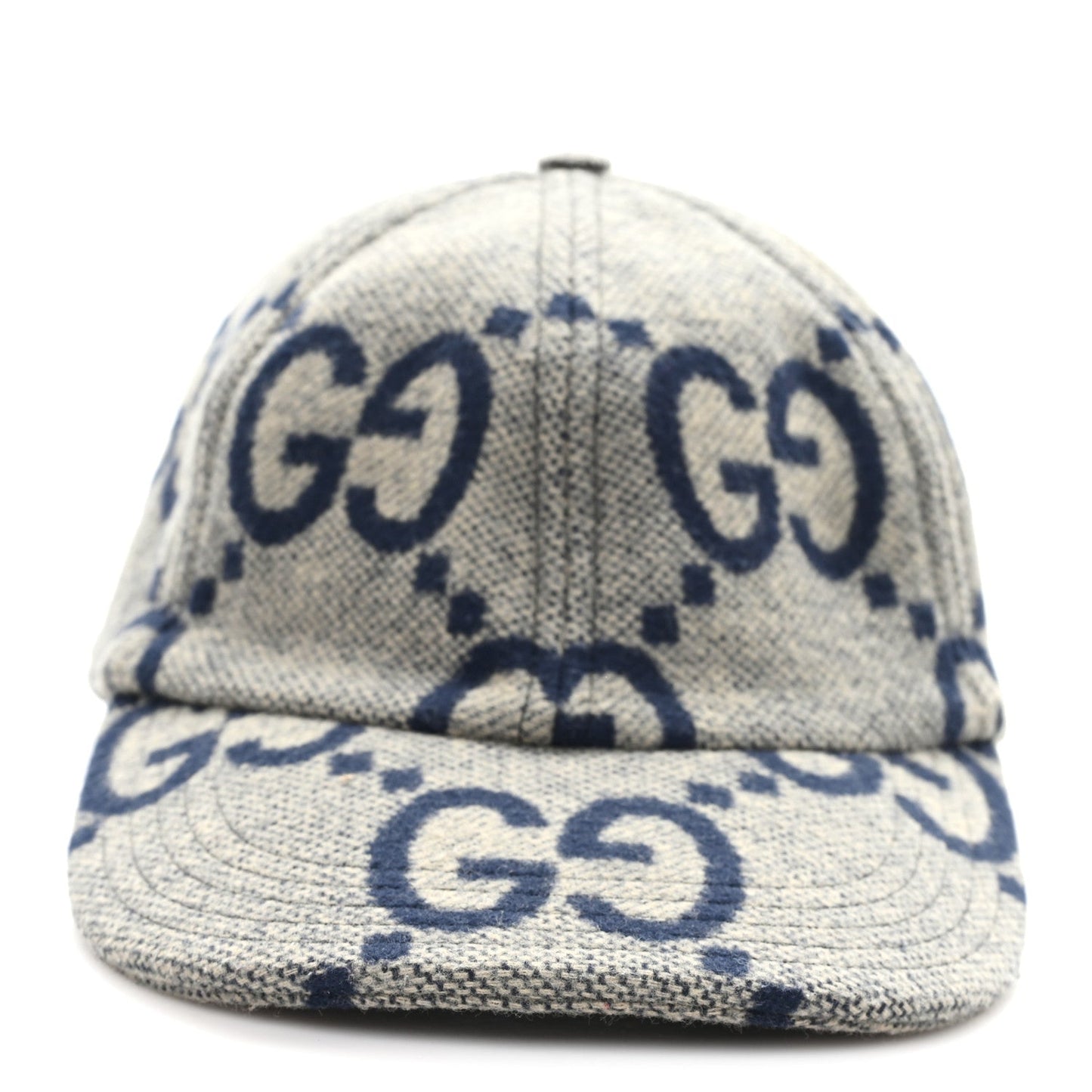 Gucci Wool Monogram Jumbo GG Antonio Baseball Hat M Grey