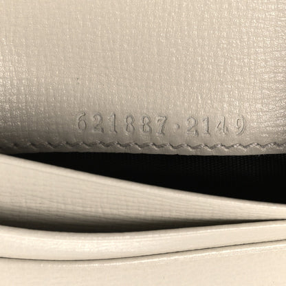 Gucci GG Supreme Monogram Azalea Calfskin Horsebit 1955 Card Case Wallet Beige Ebony Mystic White