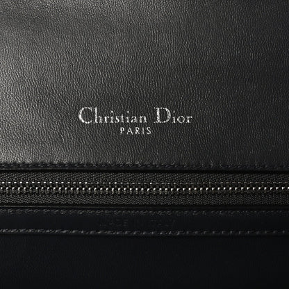 Christian Dior Metallic Patent Micro-Cannage Medium Diorama Flap Bag Silver
