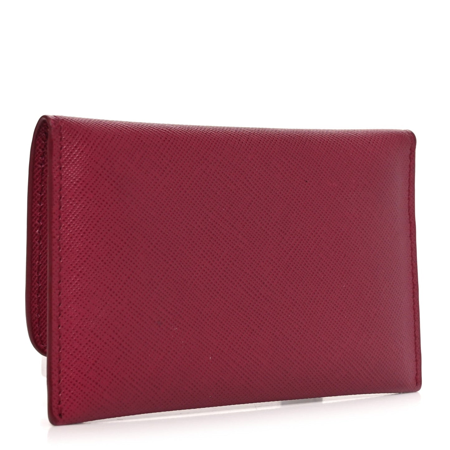 Prada Saffiano Metal Flap Card Holder Ibisco