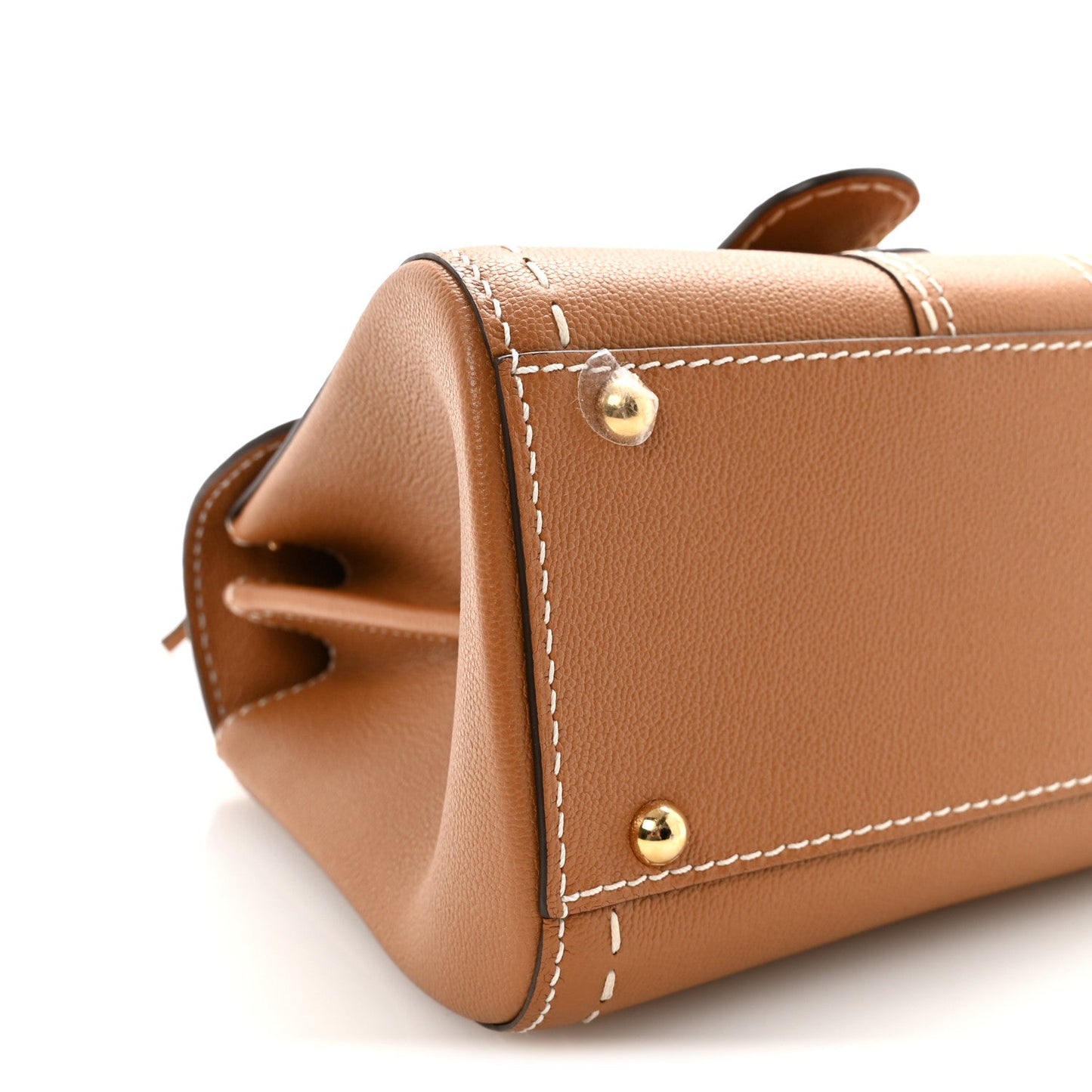 Delvaux Grained Rodeo Calfskin Surpique Mini Brillant Satchel Vegetal Ivory