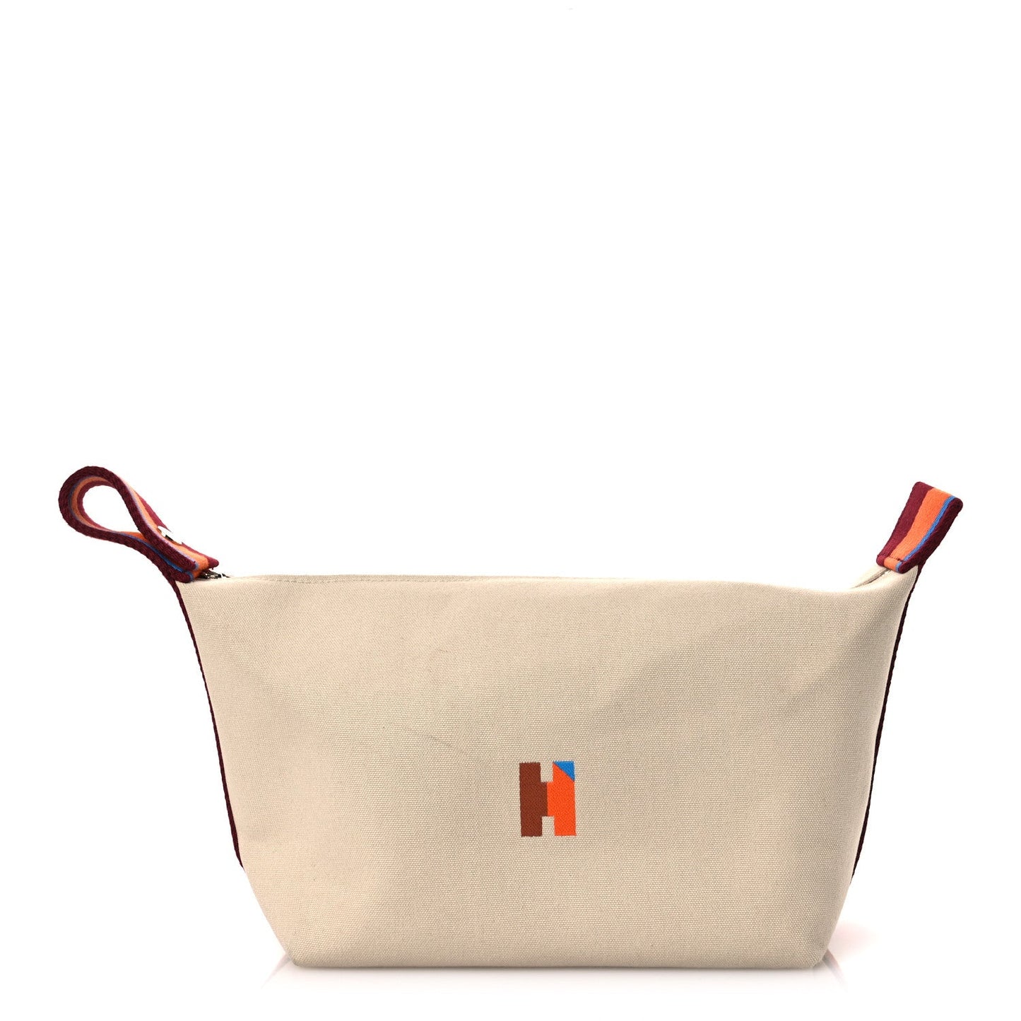 Hermes Cotton Canvas H Pavillon Large Bride-A-Brac Pouch Naturel
