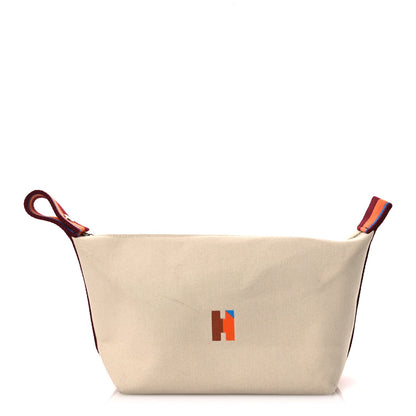 Hermes Cotton Canvas H Pavillon Large Bride-A-Brac Pouch Naturel